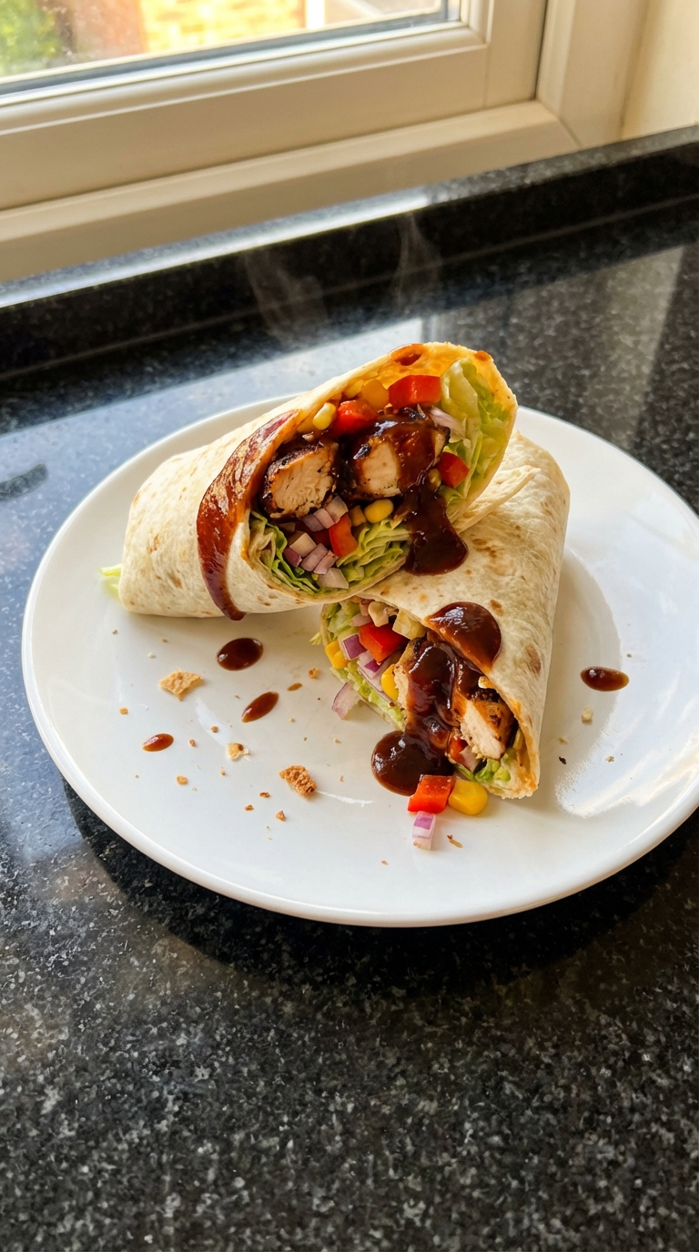 High Protein BBQ Chicken Wrap