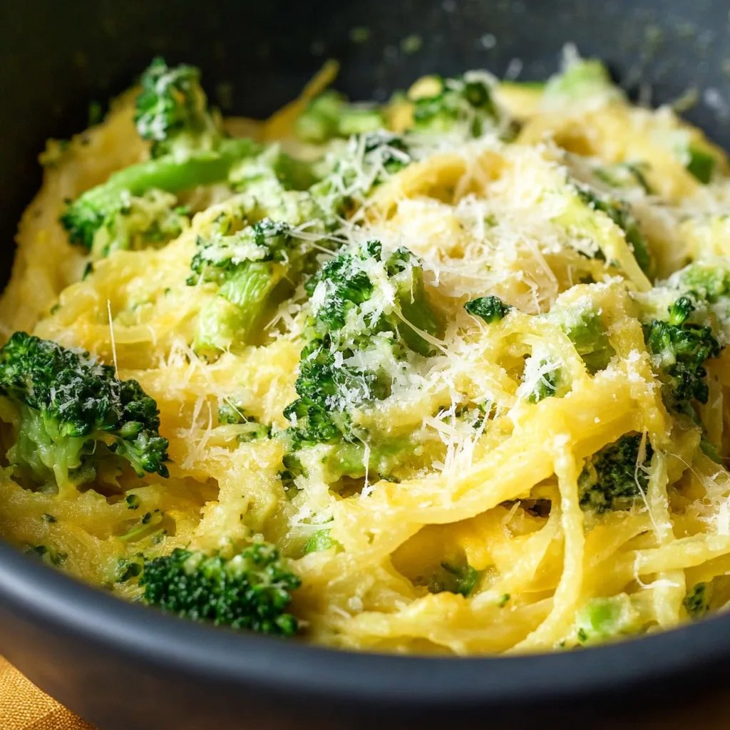 Cheesy Broccoli Spaghetti Squash