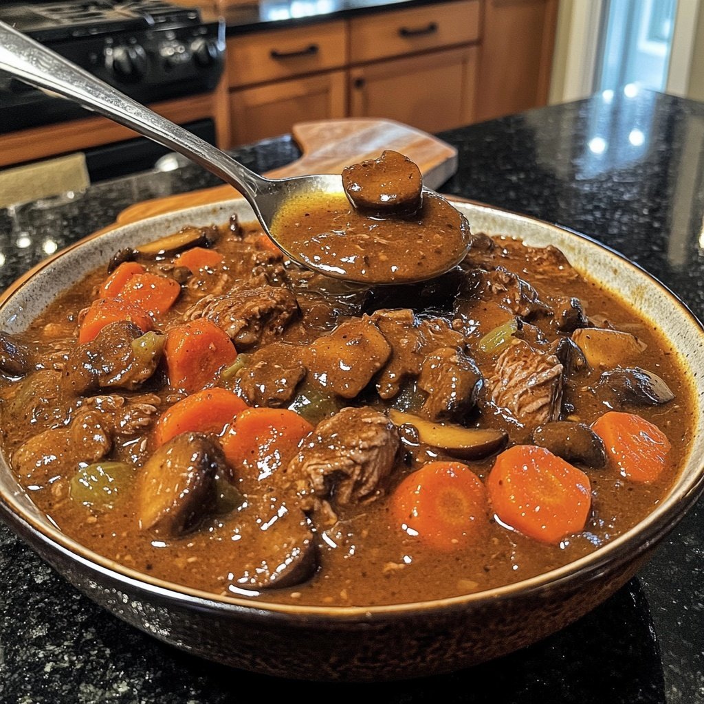 Venison Stew with Mushrooms