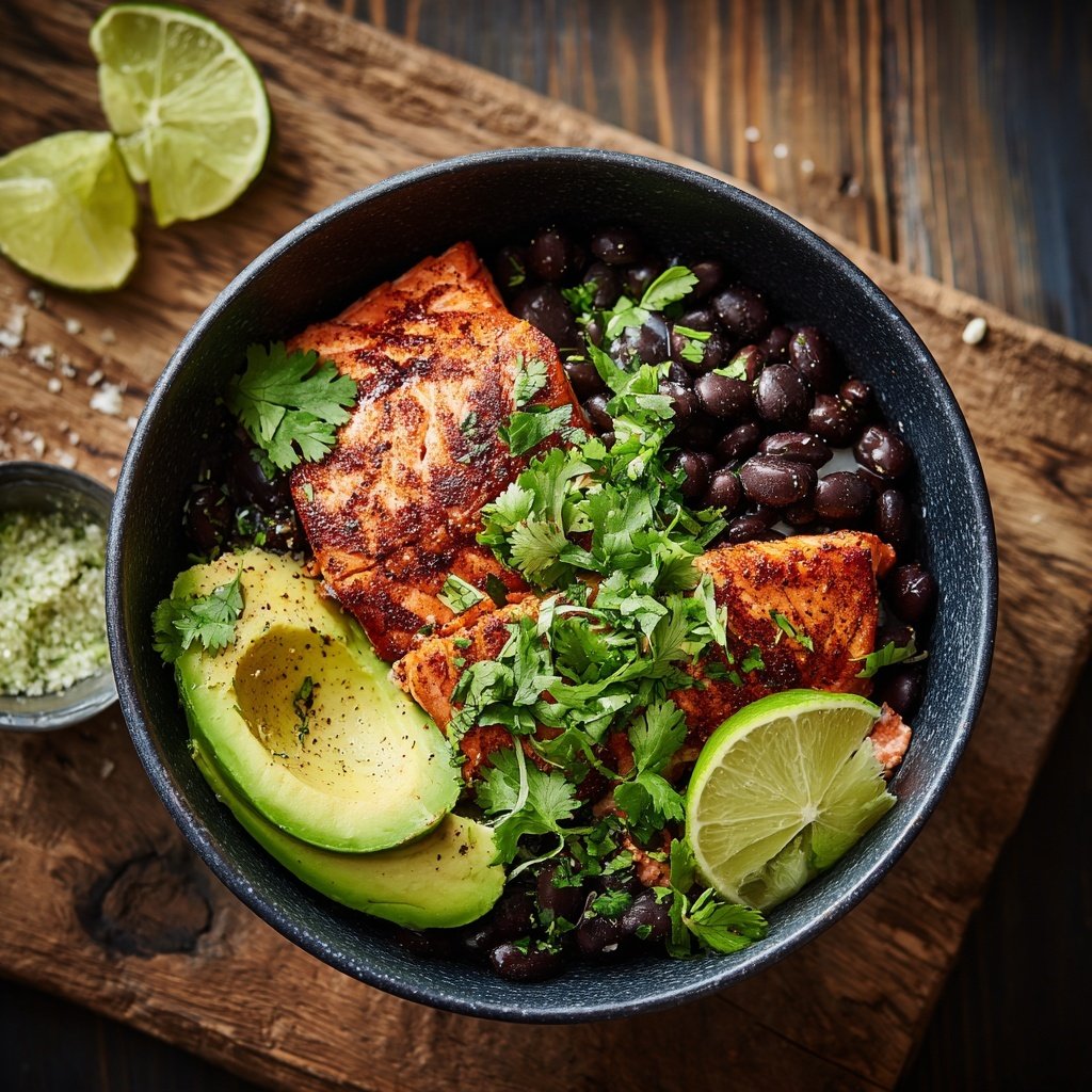 Chipotle Salmon and Black Bean Bowl