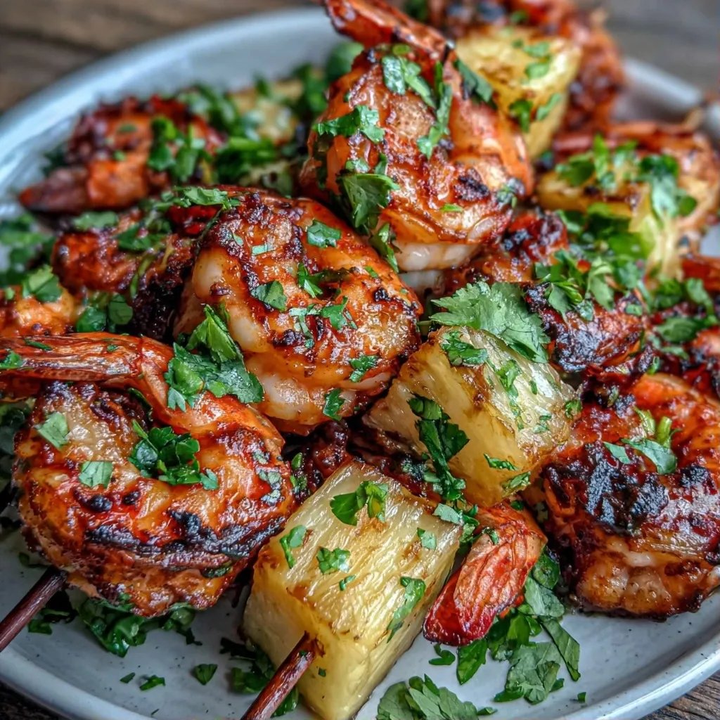Grilled Shrimp Pineapple Skewers