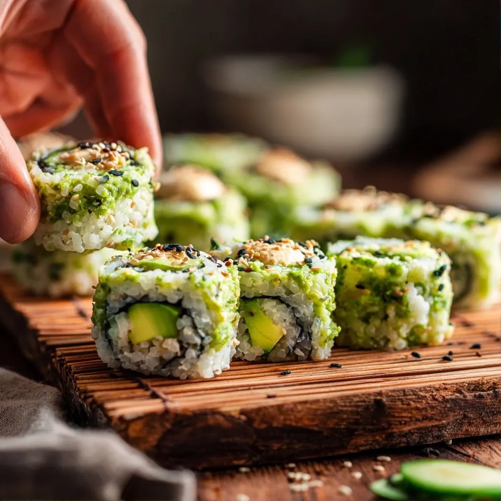 Cucumber Avocado Sushi Rolls