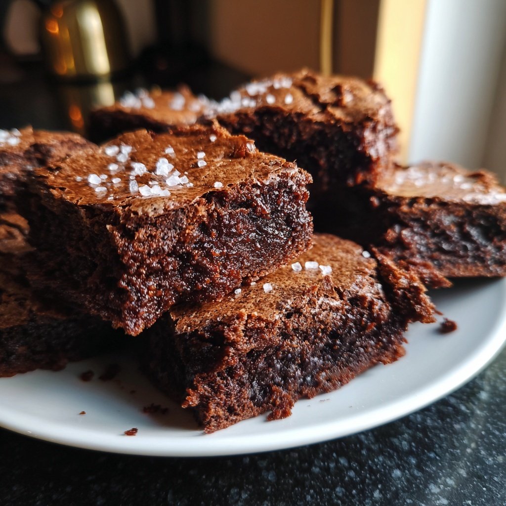 Sourdough Discard Brownies with Sea Salt Top
