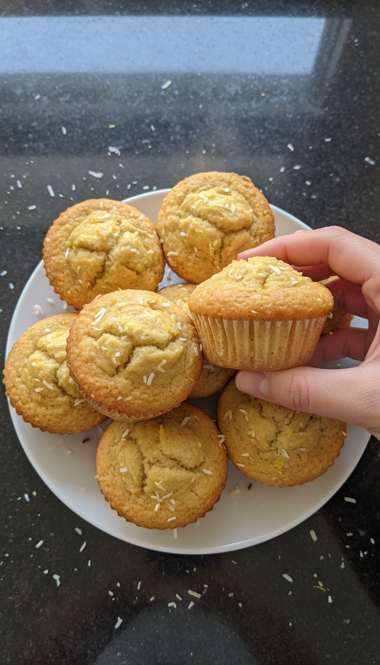 Moist Coconut Lemon Muffins