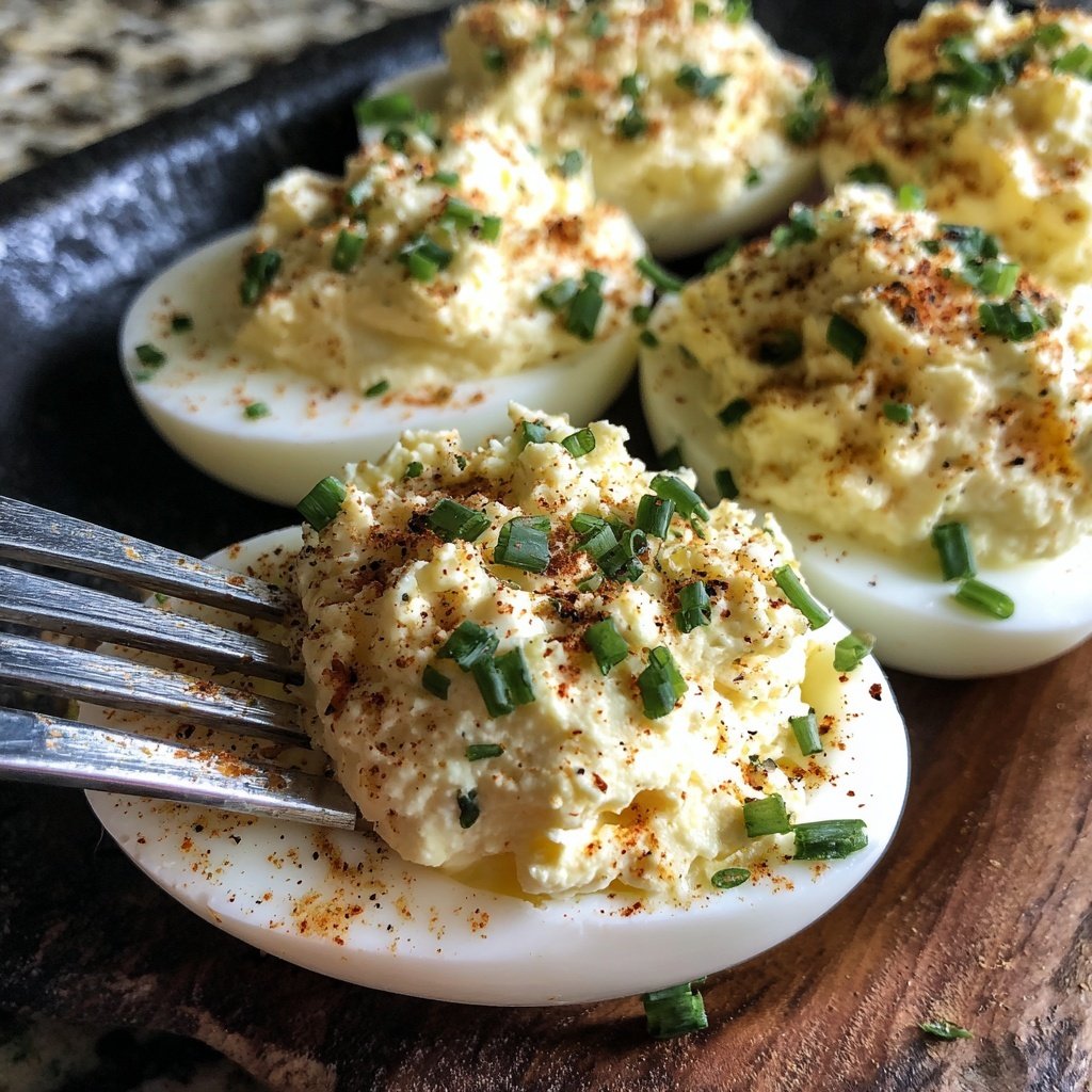 Sour Cream Onion Deviled Eggs