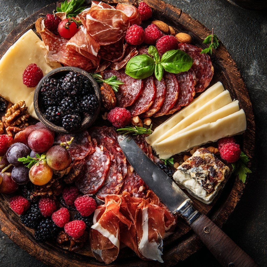 Festive Charcuterie Board with Meats