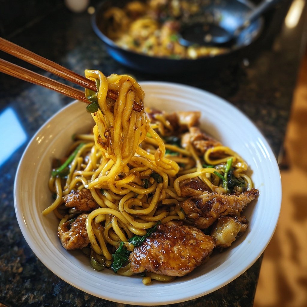 Honey Garlic Chicken Udon