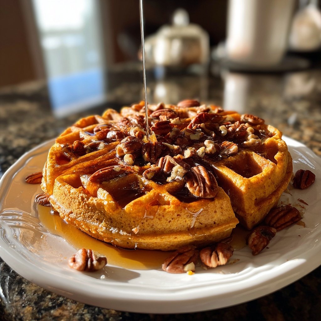 Maple Sweet Potato Waffles