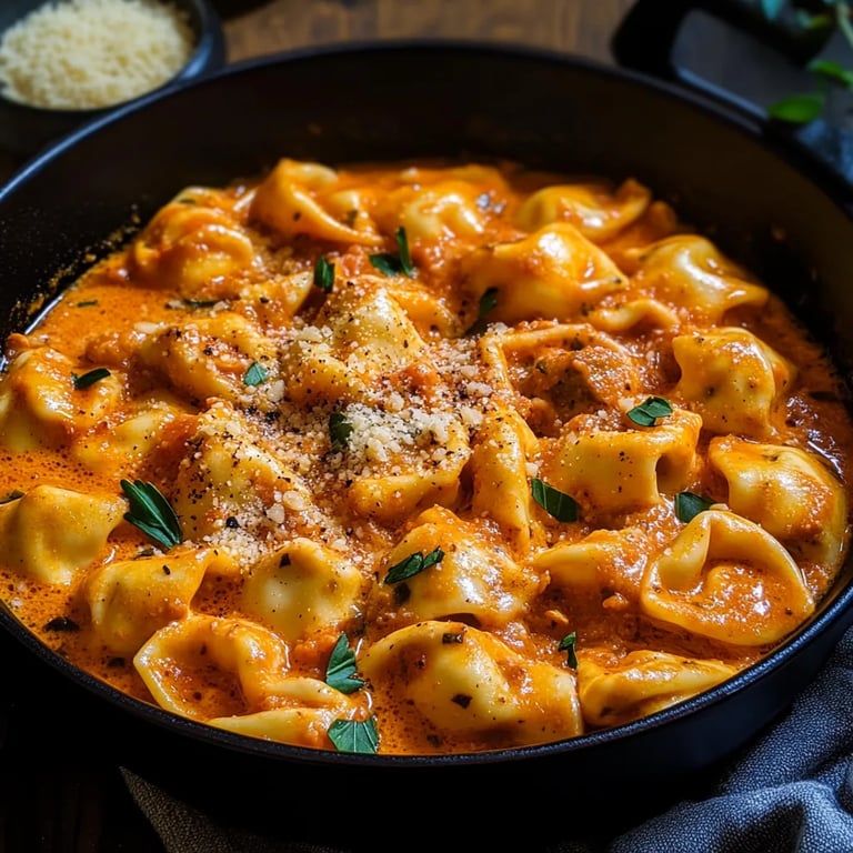 One-Pot Spicy Garlic Butter Chicken Tortellini
