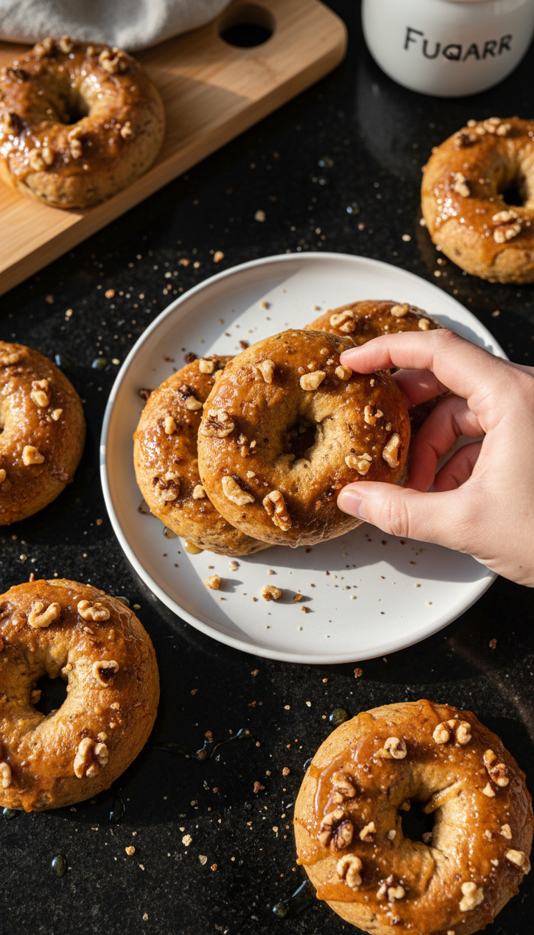 Maple Walnut Protein Bagels