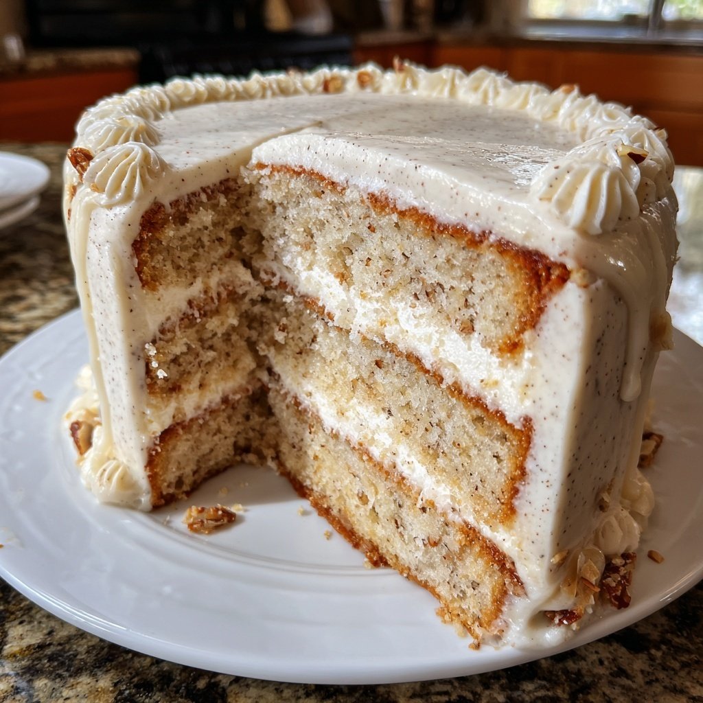 Vanilla Almond Layer Cake with Whipped Frosting