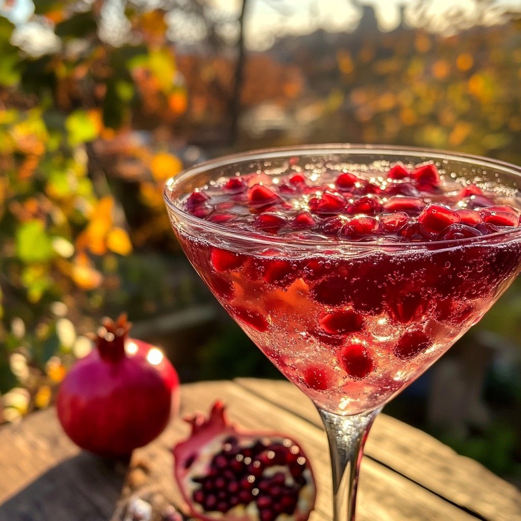 Sparkling Pomegranate Martini Cocktail Recipe
