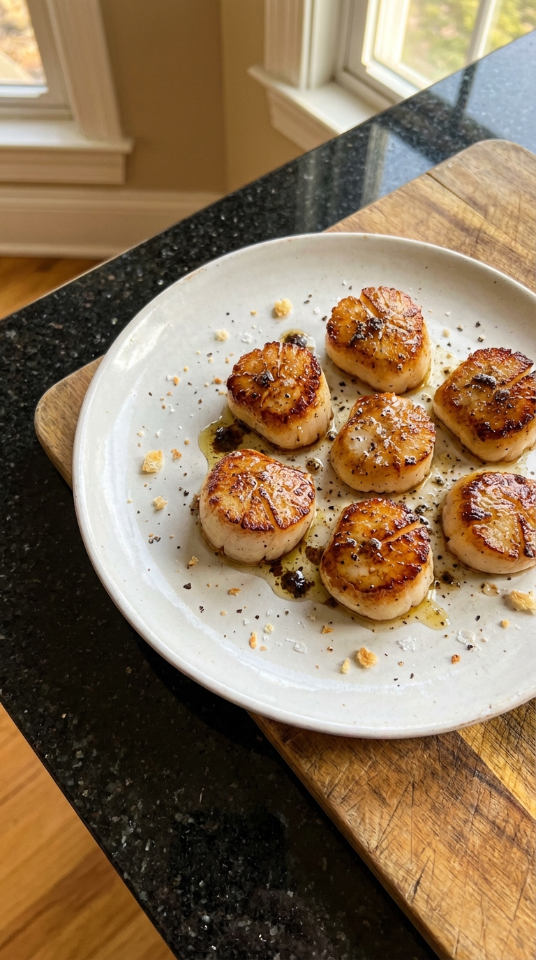 Truffle Oil Seared Scallops