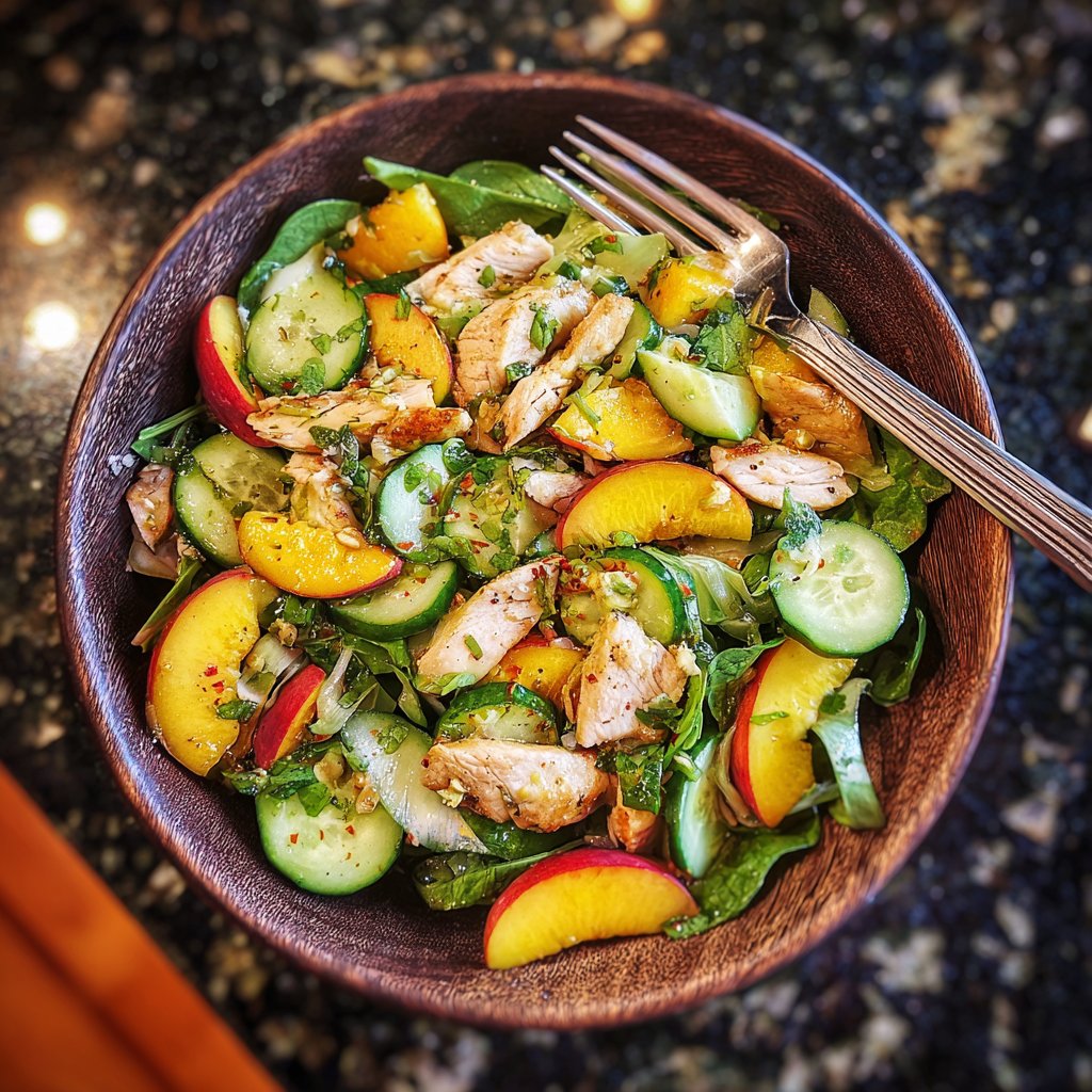 Peachy Cucumber & Chicken Salad