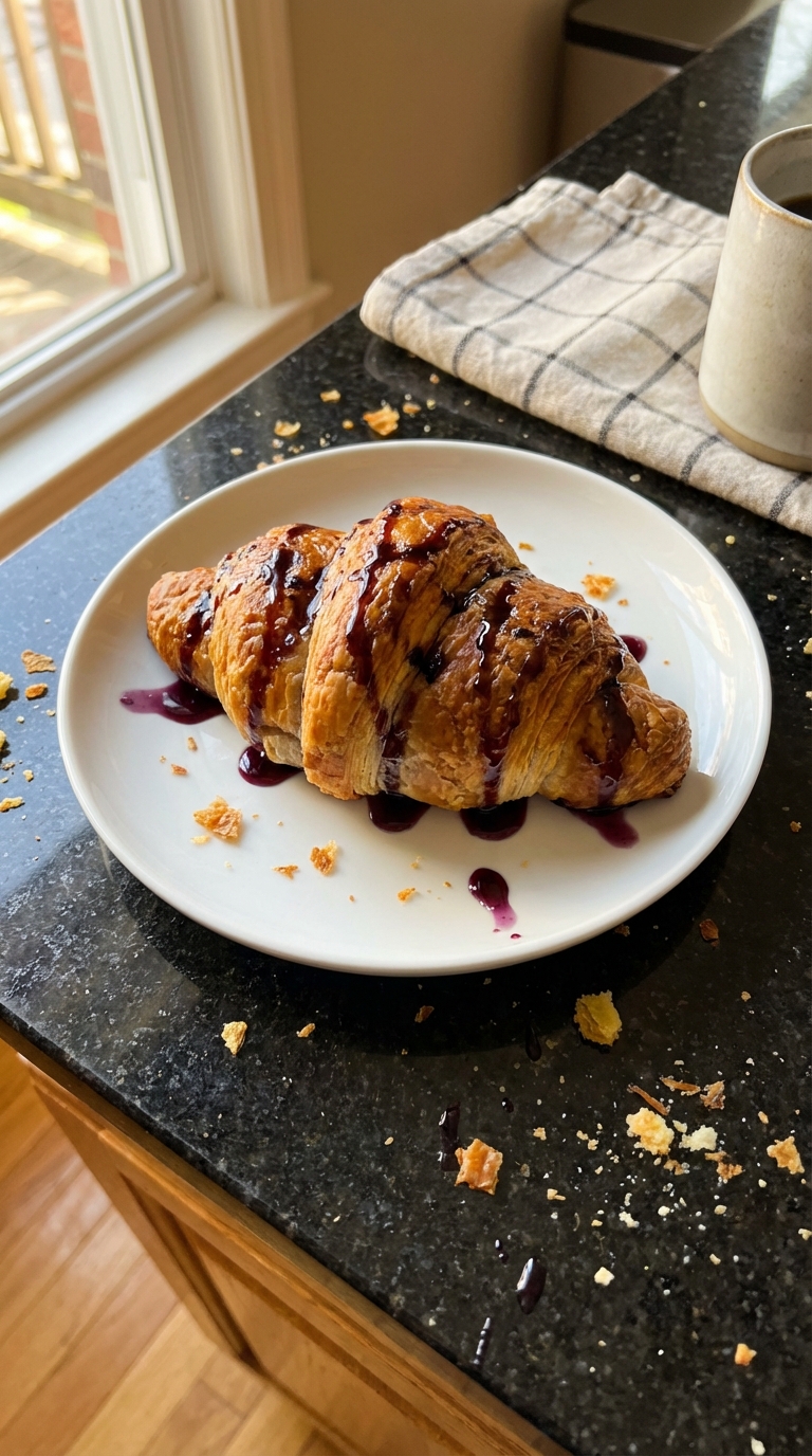 Croissant with Maple Blueberry Drizzle