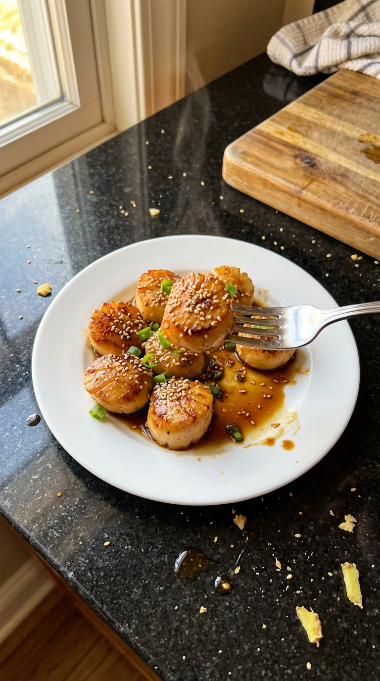 Sesame Ginger Seared Scallops