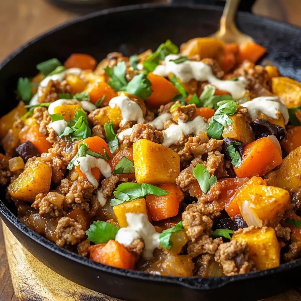 Ground Turkey and Sweet Potato Skillet