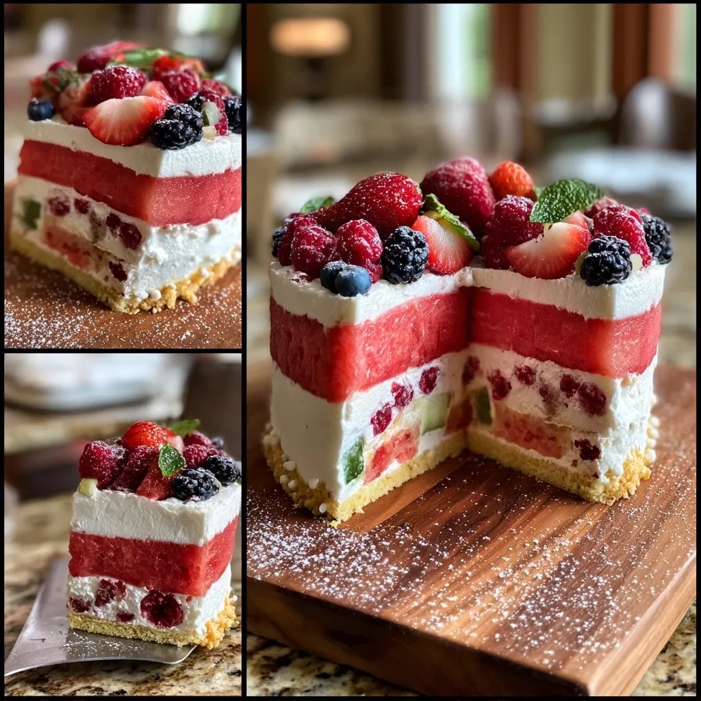 No Bake Watermelon Cake