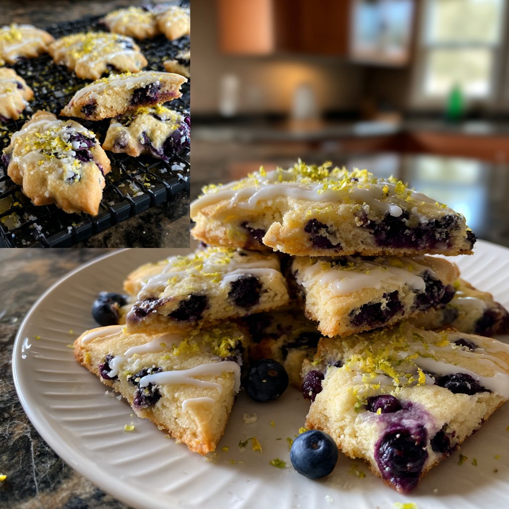 Blueberry Lemon Shortbread Cookies