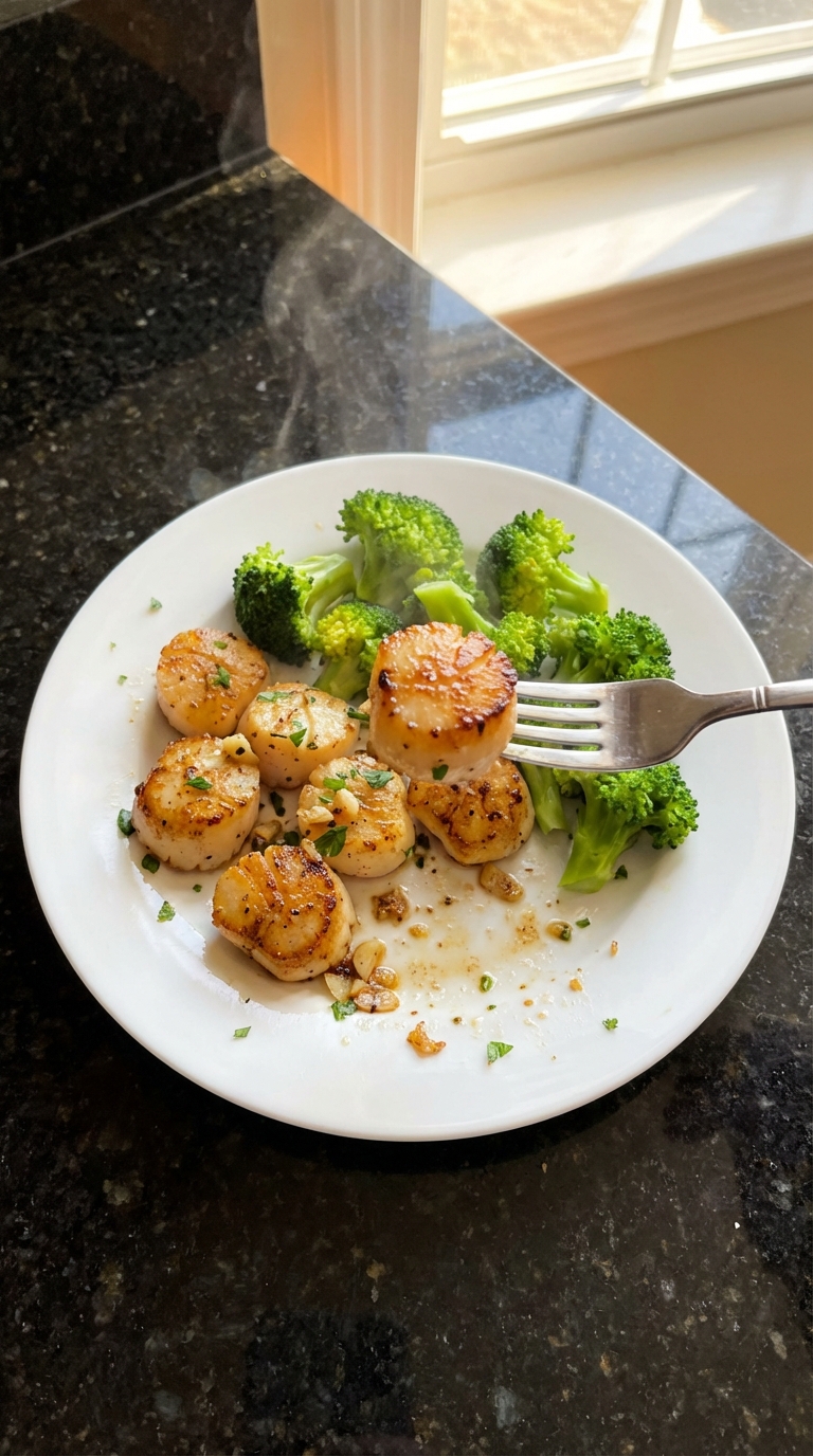 Garlic Lemon Scallops with Broccoli