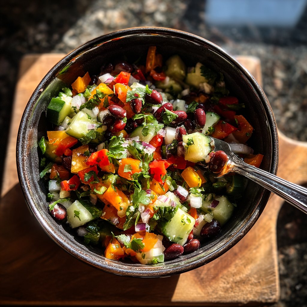 Fiesta Cucumber Bean Salad