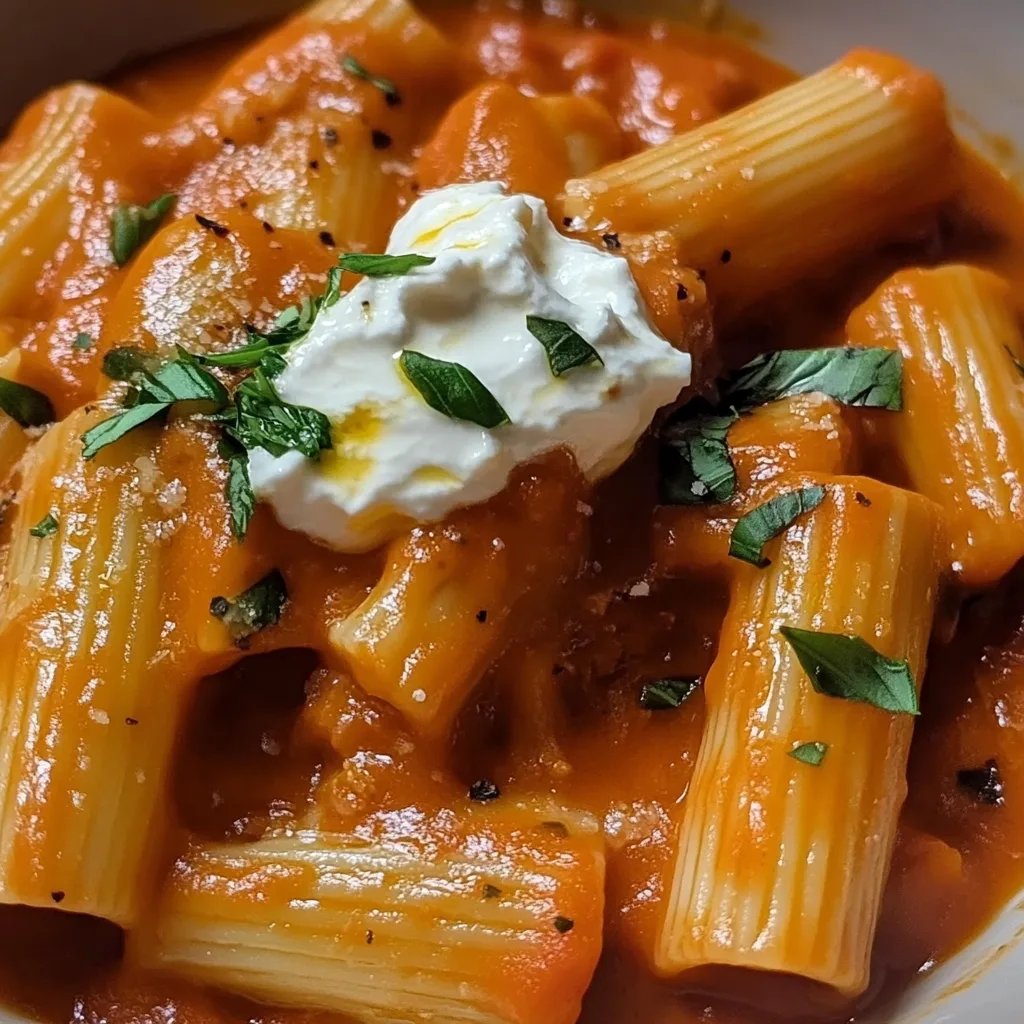 Cream-free Tomato Rigatoni Pasta
