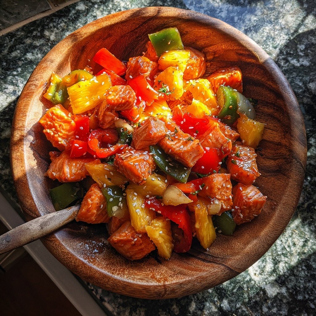 Pineapple Ginger Salmon Stir-Fry