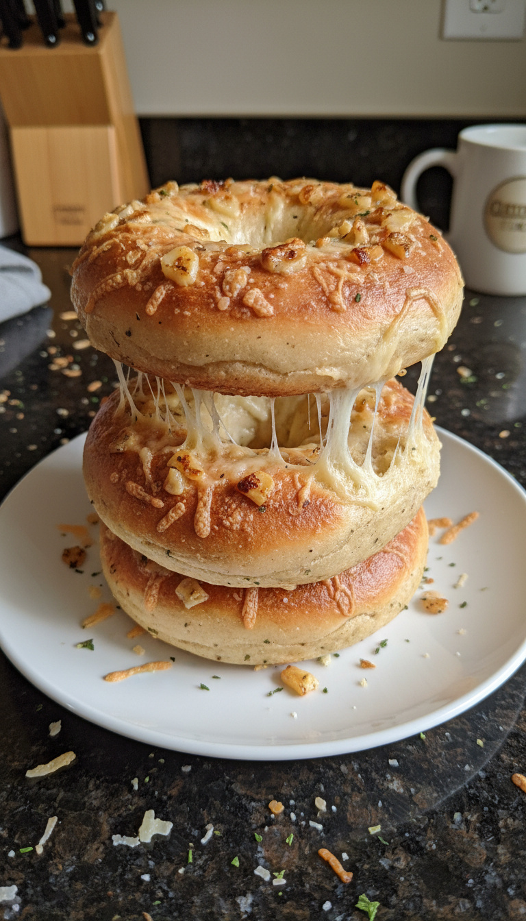 Garlic Parmesan High-Protein Bagels