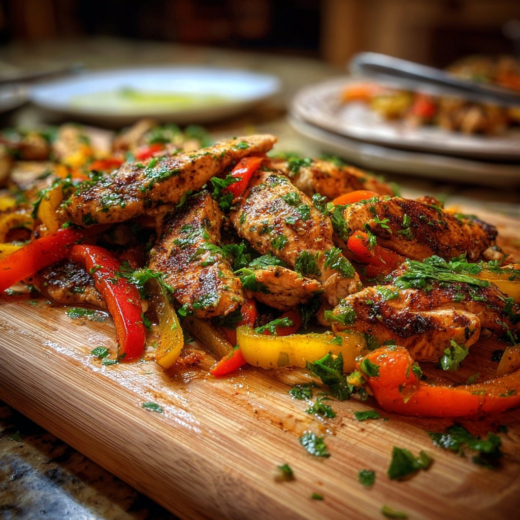 Lemon Garlic Chicken Fajitas