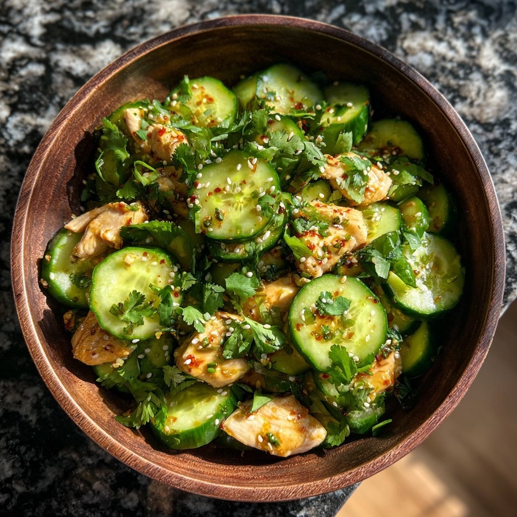 Asian Cucumber and Chicken Salad