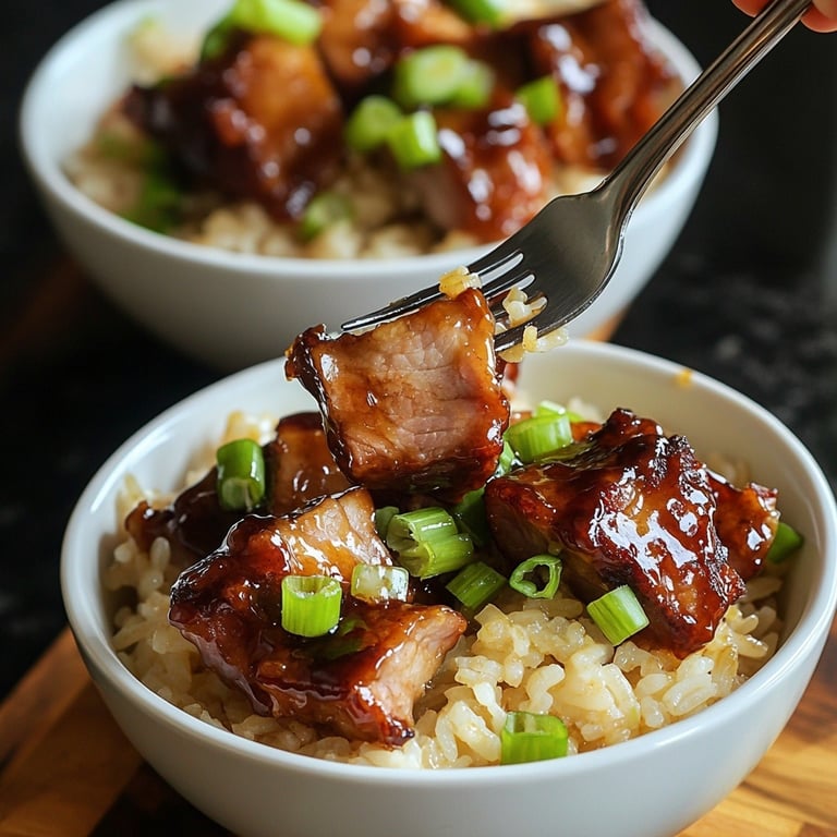 Sticky Glazed Pork Rice Bowls