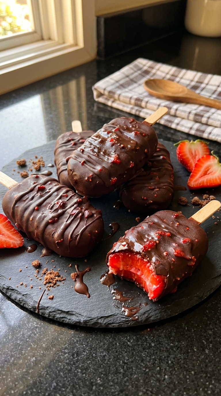 Chocolate Strawberry Popsicles