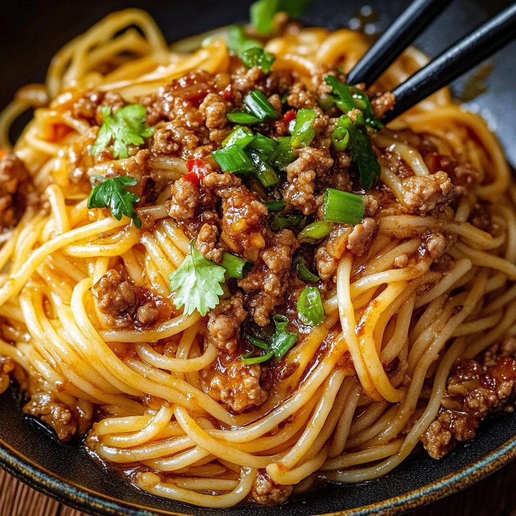Asian-Style Ground Beef Spaghetti