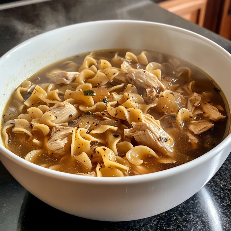 Classic Ginger Garlic Chicken Noodle Soup
