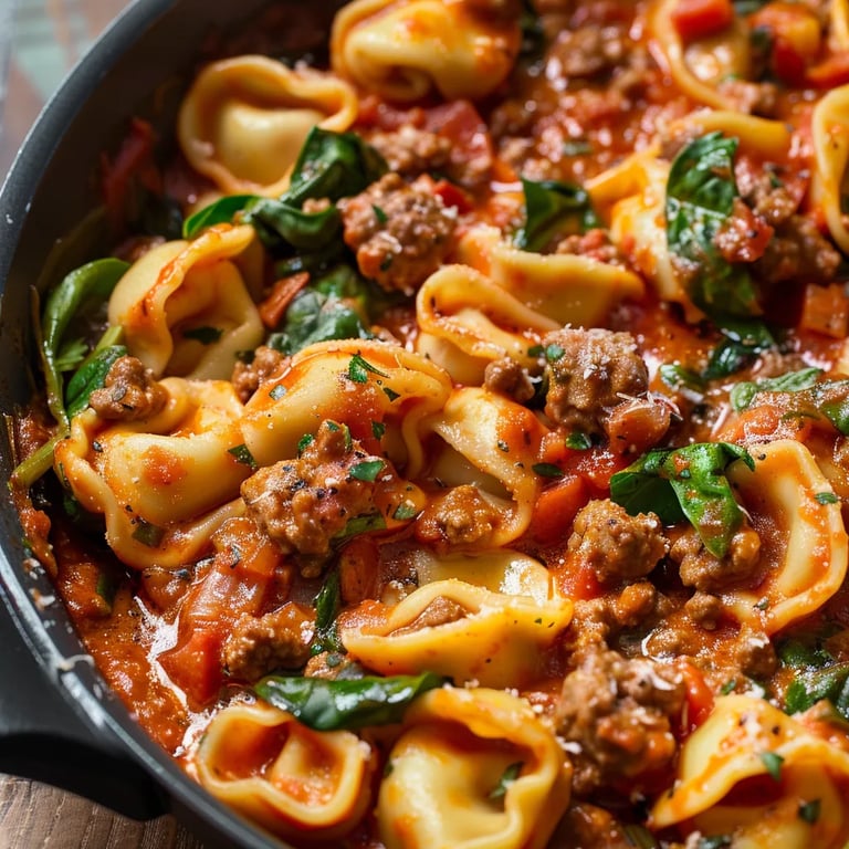 One Pan Tortellini with Sausage