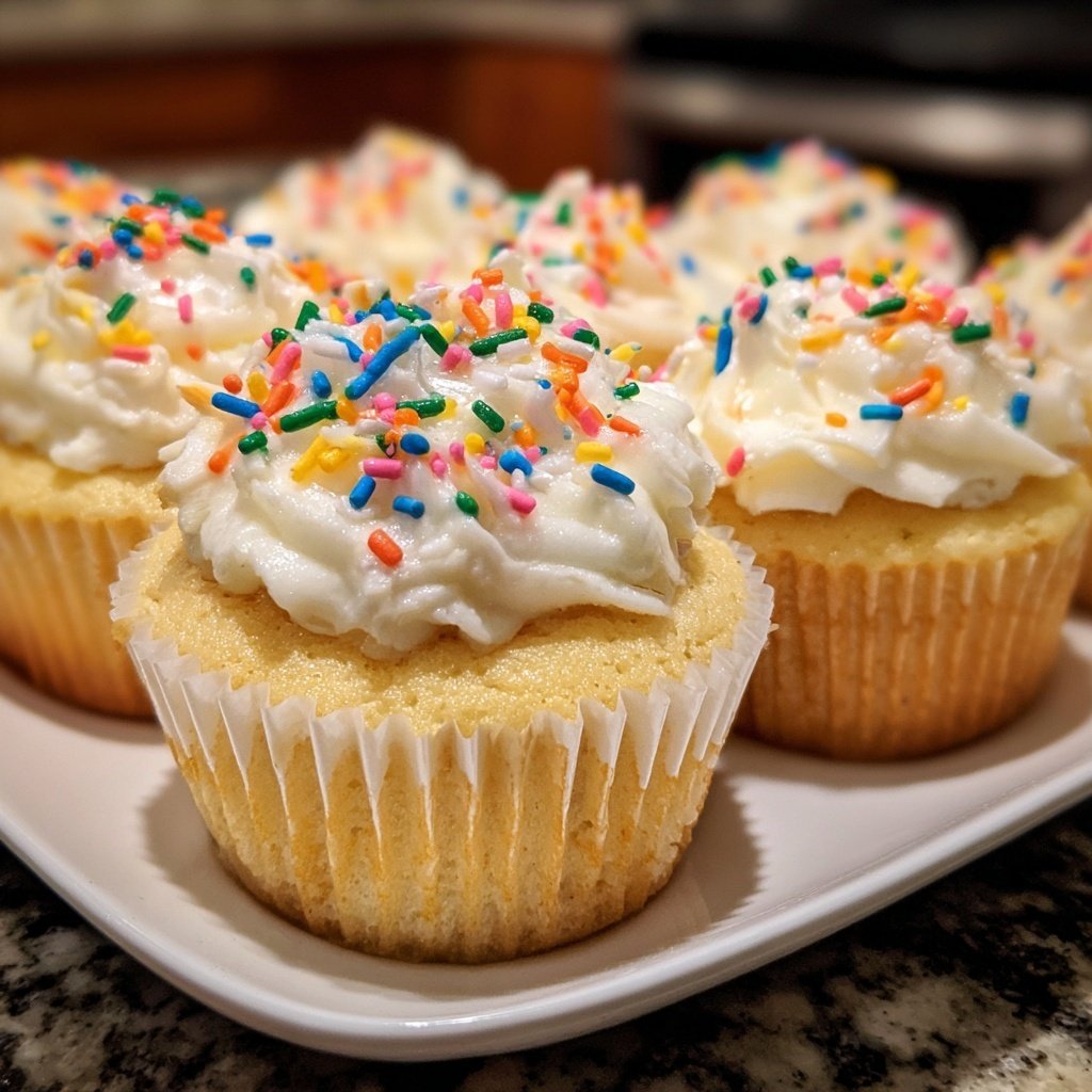 One-Bowl Vanilla Cupcakes with Buttercream Frosting
