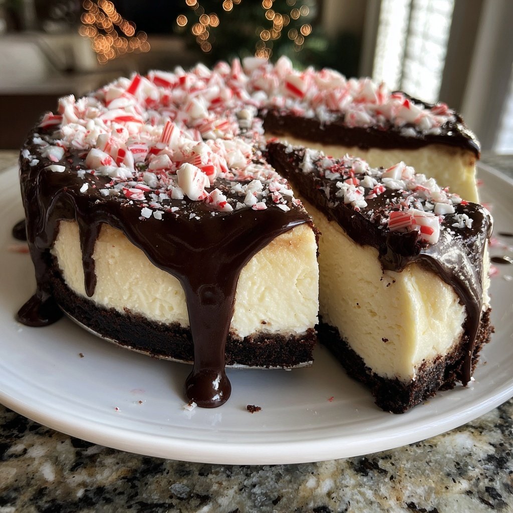 Peppermint Cheesecake with Chocolate Crust