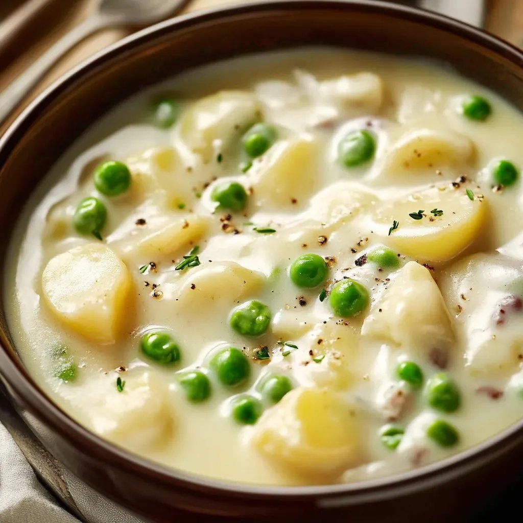 Classic Creamed Potatoes and Peas