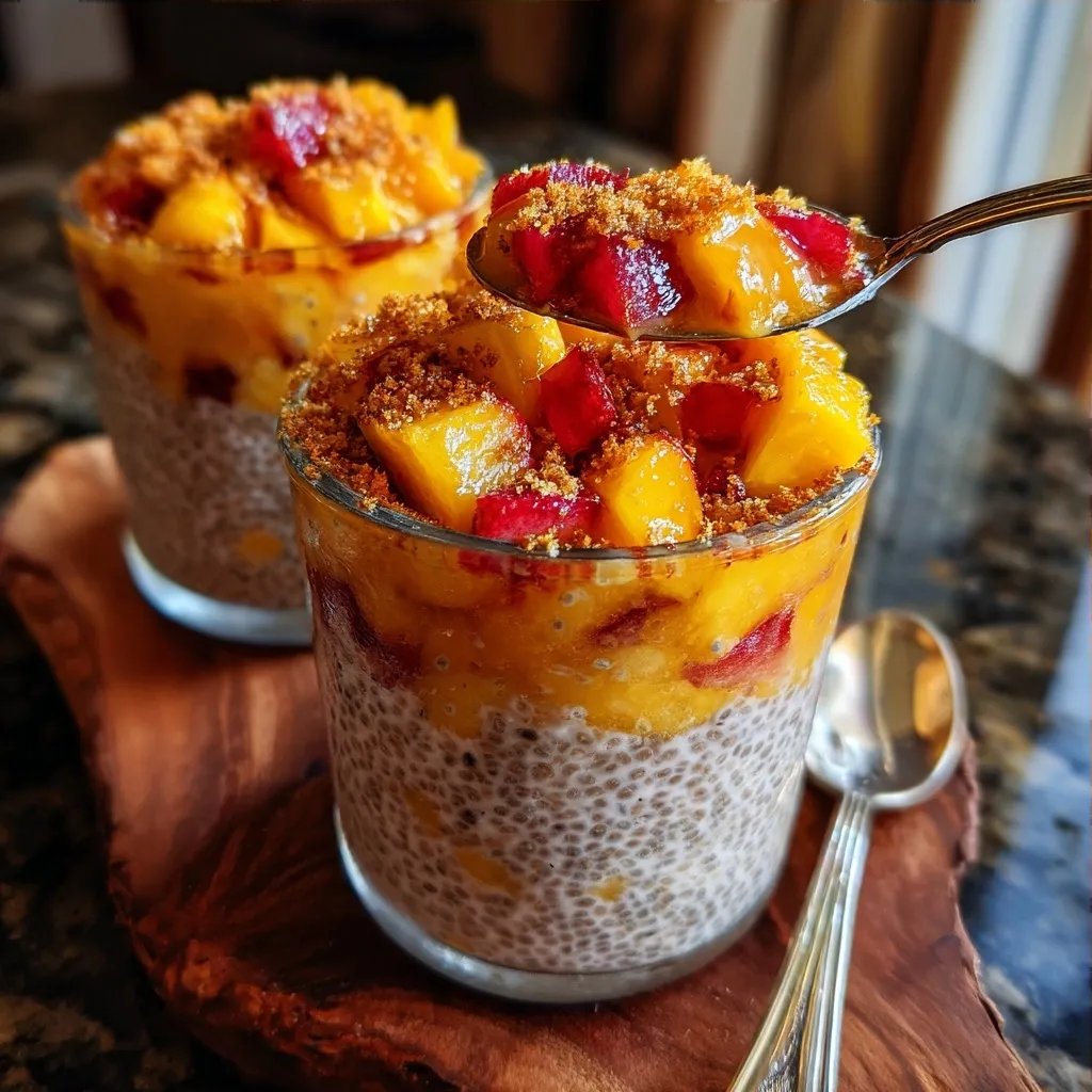 Peach Ginger Chia Pudding